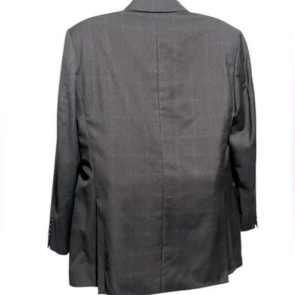 Brooks Brothers 346 Wool Charcoal Gray Glen Check Mens Sport Coat Blazer 44L - Picture 5 of 14
